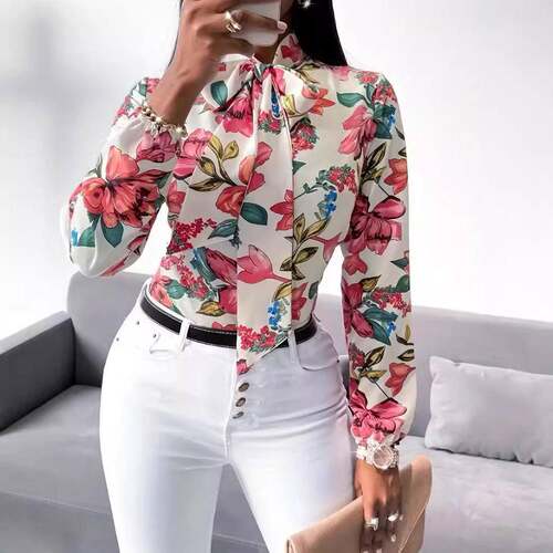 One women's colorful Floral flower-printed bow tie-dye