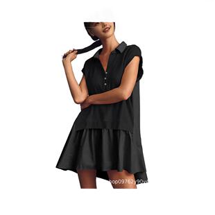 Danedvi Women's Summer Cotton Fabric Shortsleeve V-Neck