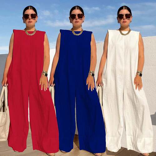 Women's Long Sleeves Loose Solid Color Jumpsuit – Basic