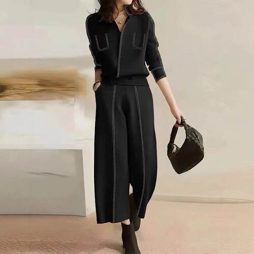 Women's High Waisted Loose Split-Joint Pants Trousers