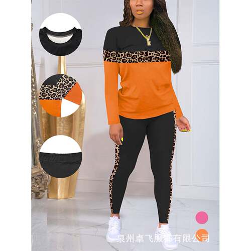 2 Piece Women's Fitted Long Sleeve Top & Pants Set for