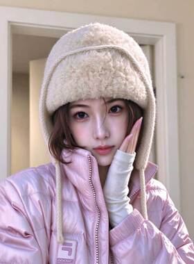 女秋冬加绒保暖护耳雷锋帽