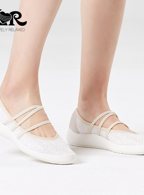 ILR因爱乐诗时尚网纱彩色玛丽珍鞋女松紧带软底舒适透气休闲单鞋