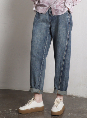 Jane express/简表达24年春季新款牛仔裤休闲形哈伦裤CKZ42001
