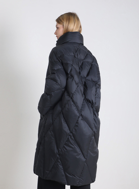 Jane express/简表达24年冬季新款羽绒服墨黑中长款宽松DYR41004