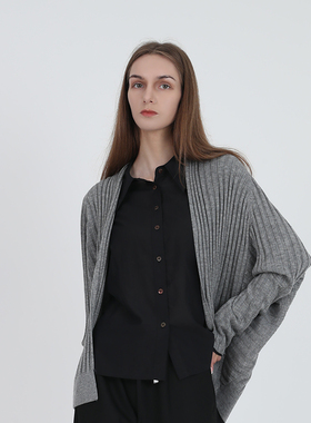 Jane express/简表达24年秋季新款针织开衫宽松百搭QMS41014