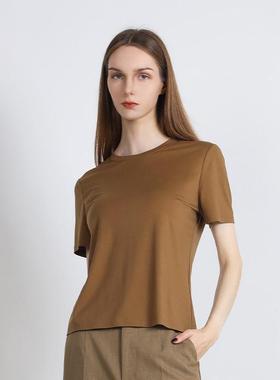 Janeexpress/简表达25年春季新款T恤修身百搭圆领极简CTX51001