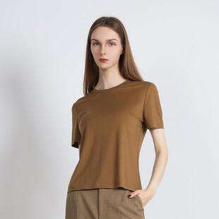 Janeexpress/简表达25年春季新款T恤修身百搭圆领极简CTX51001