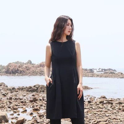 春季新款无袖背心韩式连衣裙