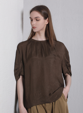 Jane express/简表达24年夏季新款衬衫短袖休闲百搭XZS41012