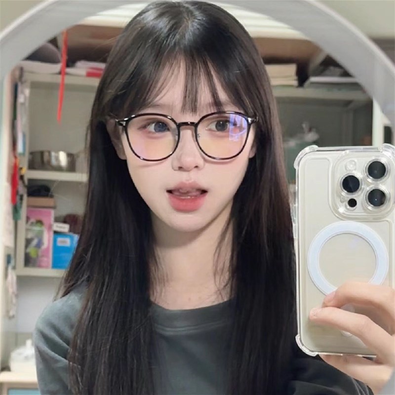 超轻黑框眼镜女素颜神器近视