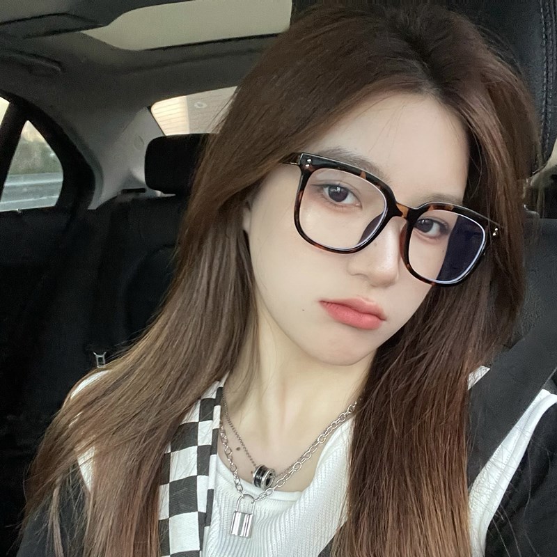 玳瑁色近视眼镜框架女豹纹素颜超轻ins风小框小脸眼睛可配有度数