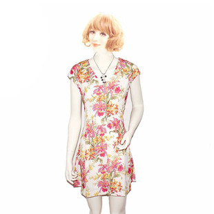 显瘦百搭时尚 206 修身 新款 印花连衣裙 复古碎花连衣裙女2020夏季