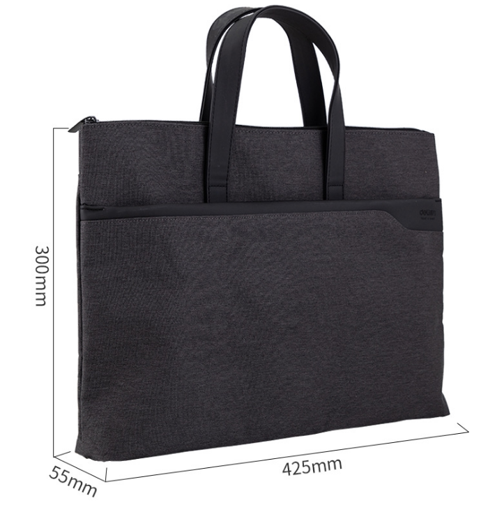 맞춤형 로고 DELI|DELI 63750 휴대용 지퍼 서류 가방 컴퓨터 가방 비즈니스 그레이 블루