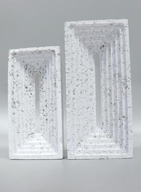 现代简约黑白色洞石创意树脂摆件样板间客厅玄关家居桌面软装饰品