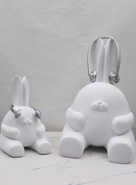卡通兔子儿童房样板间饰品树脂