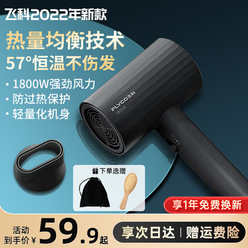 飞科网红高颜值家用大风力吹风机