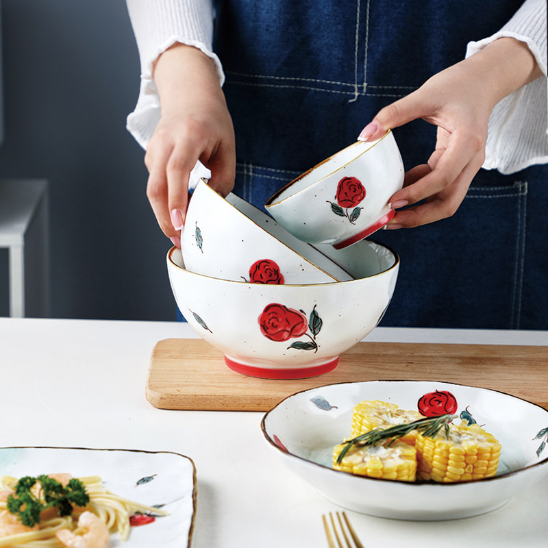 【清仓】果蔬花碗碟餐具家用微波炉创意日式复古芝麻点个性盘碗碟,餐饮具,碗,淘宝优惠券,粉丝福利购,淘宝优惠卷