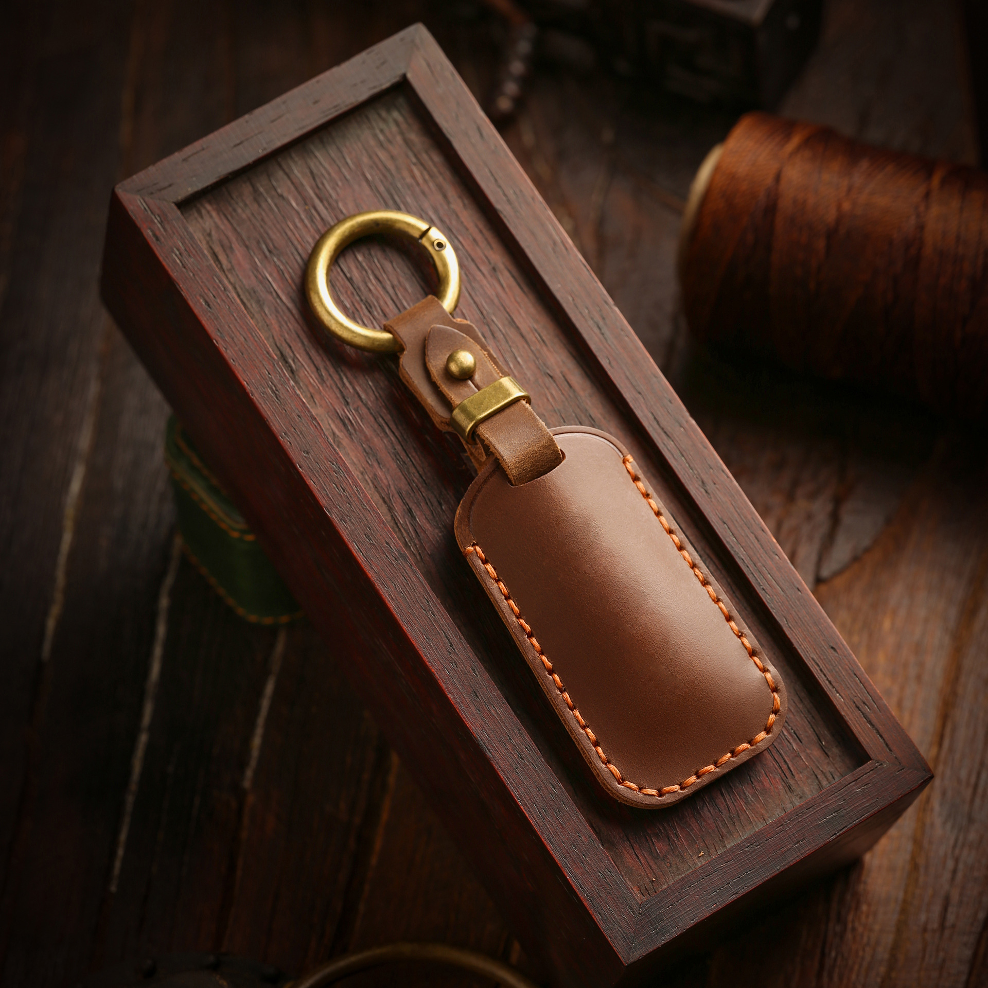 复古钥匙套适用于沃尔沃xc60小钥匙s90xc90v90v60xc40手工真皮包