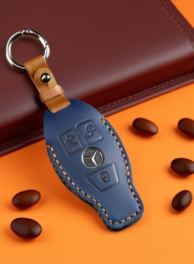 适用于奔驰钥匙套纯手工制作全包真皮汽车钥匙保护壳扣漏标