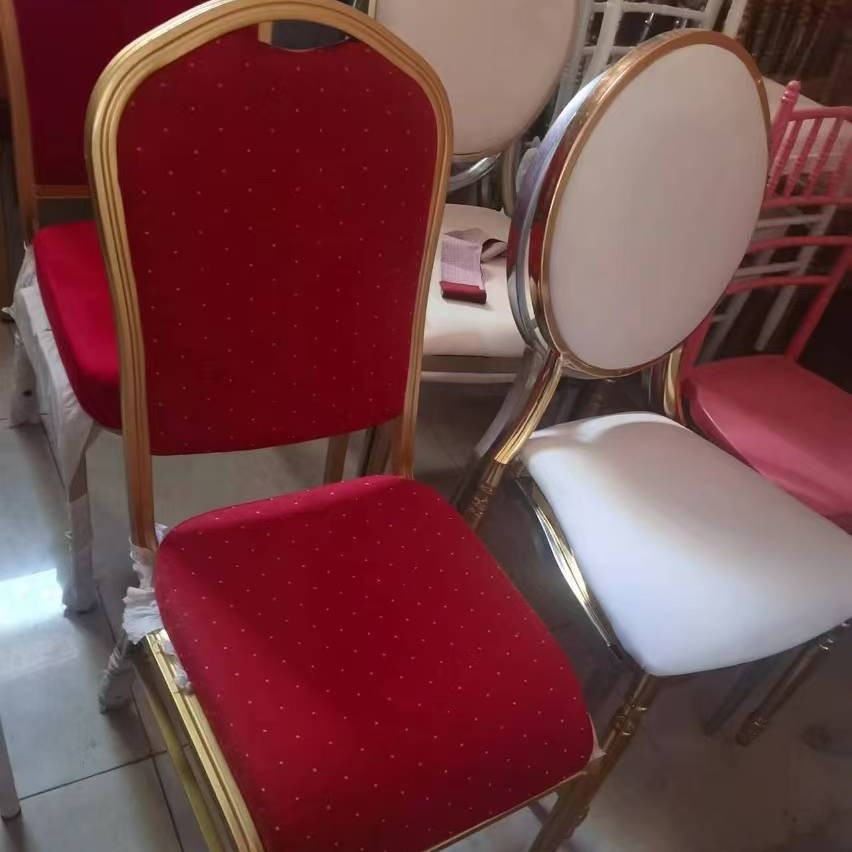 酒店宴会椅皇冠会议贵宾椅子铝合金饭店椅酒店餐桌婚庆椅子