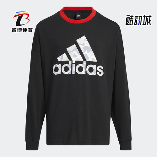 阿迪达斯圆领长袖运动T恤