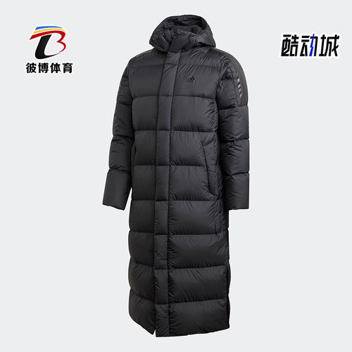阿迪达斯长款休闲运动羽绒服
