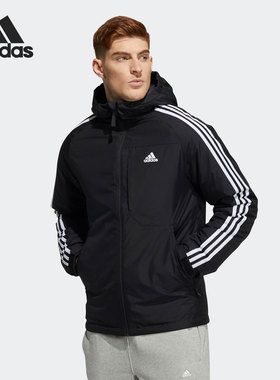 Adidas/阿迪达斯正品休闲男子时尚潮流运动保暖连帽羽绒服 H23080