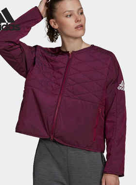 Adidas/阿迪达斯正品女子休闲运动叠穿加衬棉服外套 FS2434