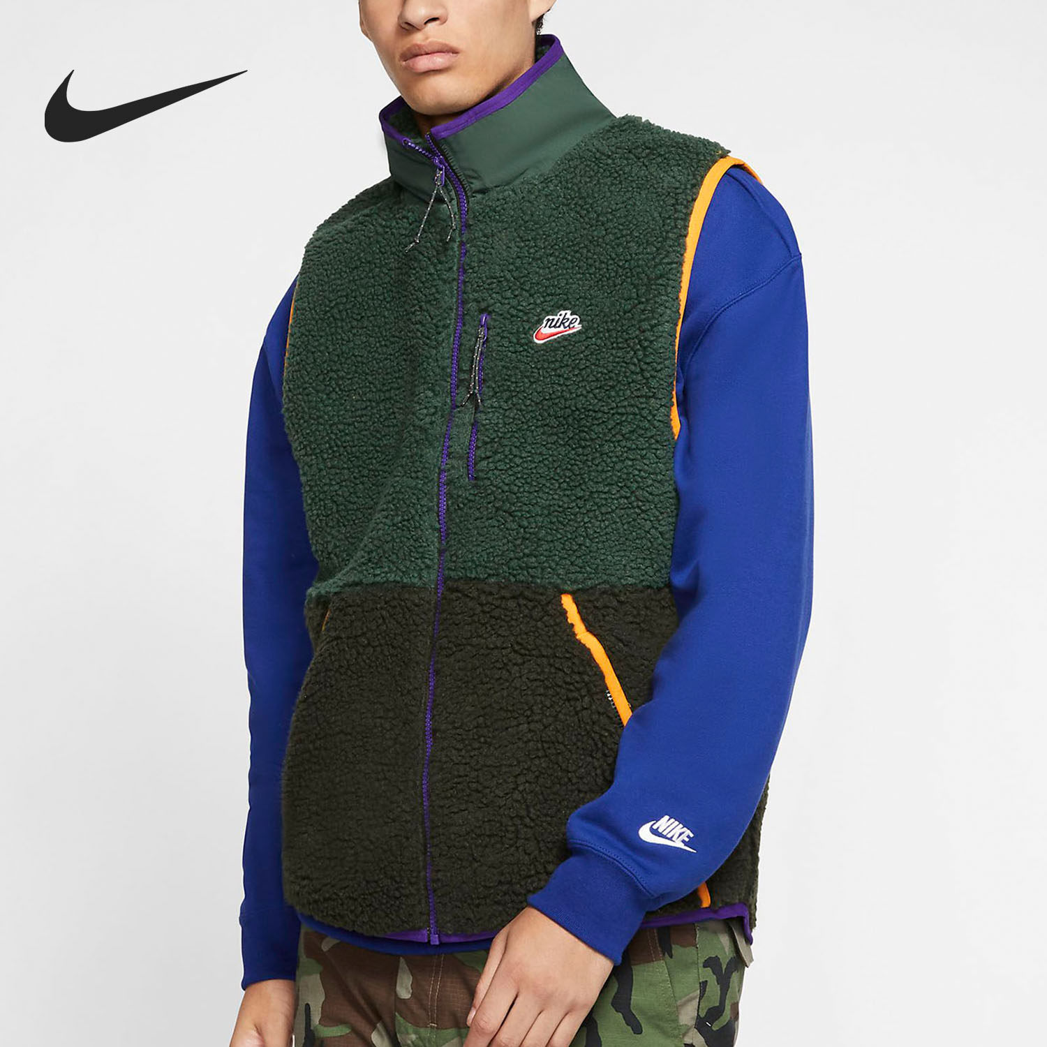 Nike/耐克正品冬季男子运动休闲夹克外套拼接马甲背心CD3143