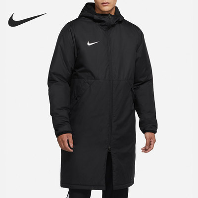 耐克正品男中长款保暖运动棉服