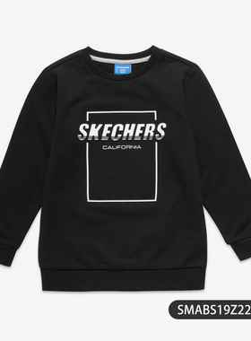 Skechers/斯凯奇儿童正品休闲卫衣绒衫清仓特价SMABS19Z226-TBLK