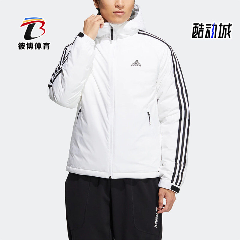 阿迪达斯男子户外保暖连帽羽绒服