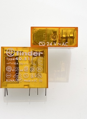 包邮 Type40.51 24VAC 现货进口 finder芬德继电器 5脚 10A250VAC