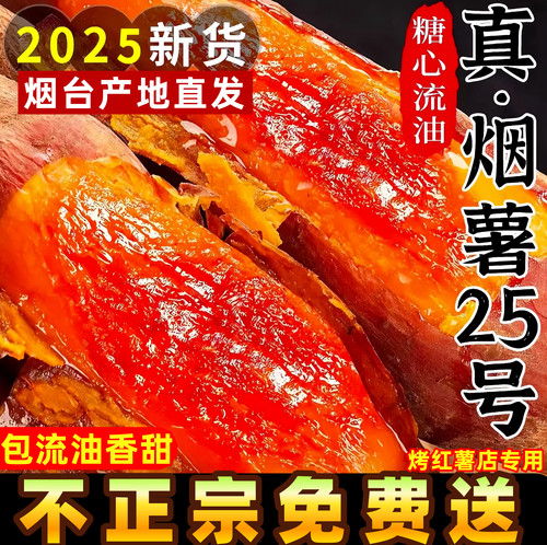 山东正宗烟薯25号蜜薯糖心流油红薯烤红薯专用沙地地瓜番薯山芋10