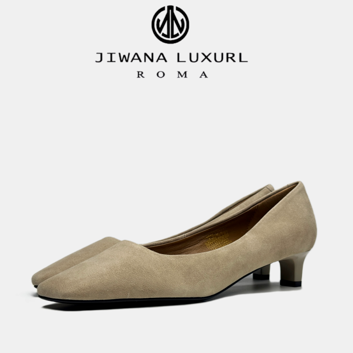 【JL通勤新品】JIWANA LUXURL 复古粗跟绒面百搭优雅浅口单鞋,女鞋,浅口单鞋,淘宝优惠券,粉丝福利购,淘宝优惠卷