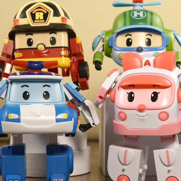 珀利警长变形玩具波利警车安巴卡车总部套装罗伊消防车可收纳礼物