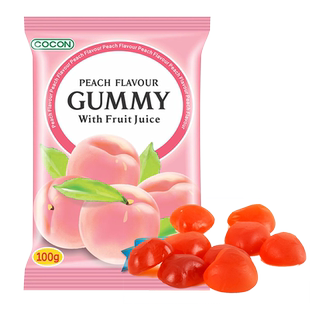 可康CONCON白桃果汁硬糖水蜜桃味软糖结婚喜糖水果糖年货零食批发