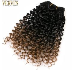 假发辫子短卷片状无痕接发脏辫女士8英寸长卷辫子金色jerry 8inch