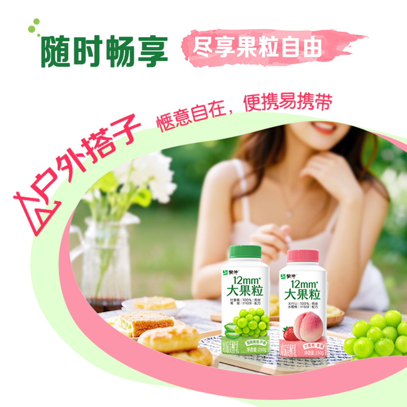 蒙牛大果粒整颗青提芦荟酸奶250g*1瓶