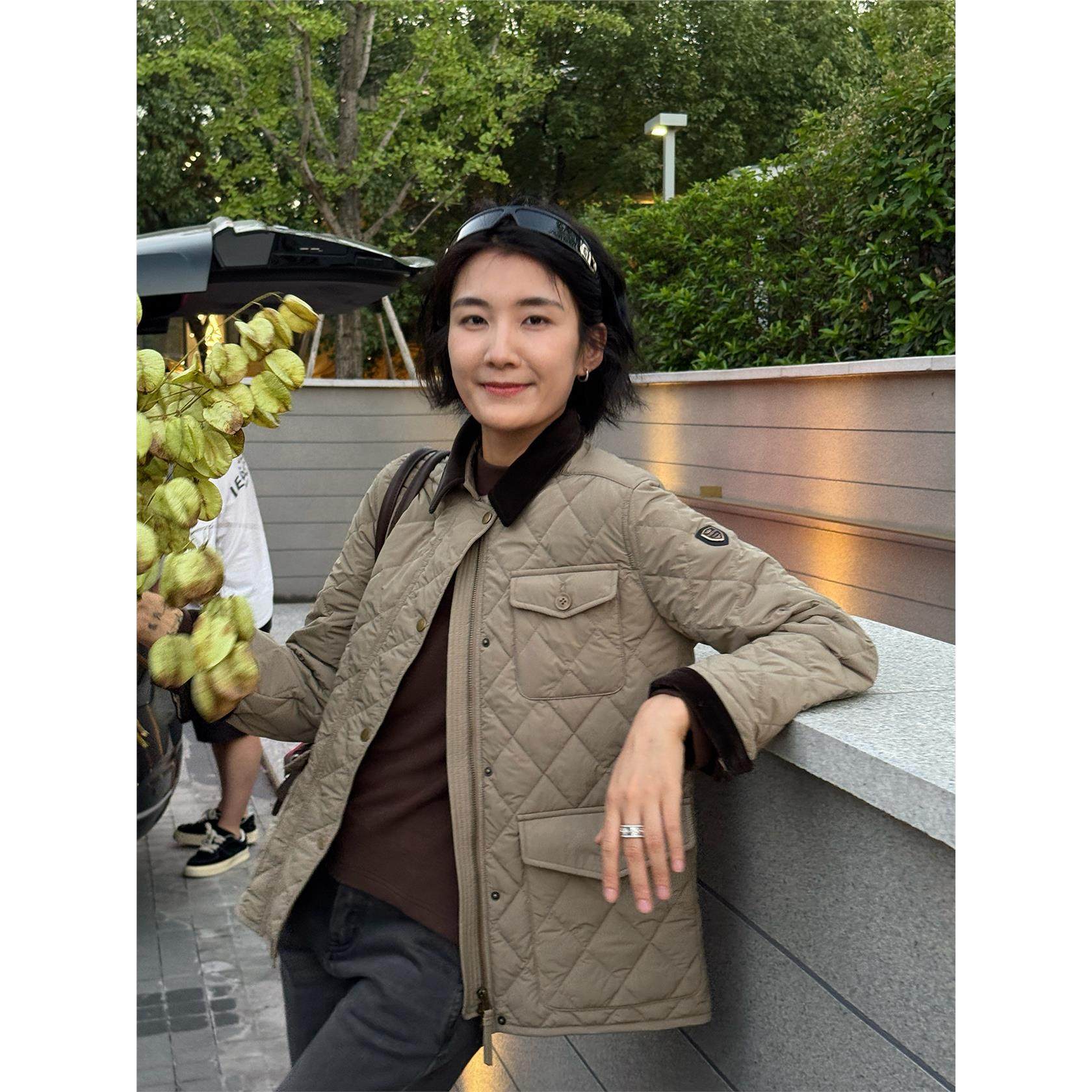 浪清 卡其色翻领菱格棉服女款2025新款秋冬轻薄保暖工装棉衣外套,个性定制/设计服务/DIY,棉服工装,淘宝优惠券,粉丝福利购,淘宝优惠卷