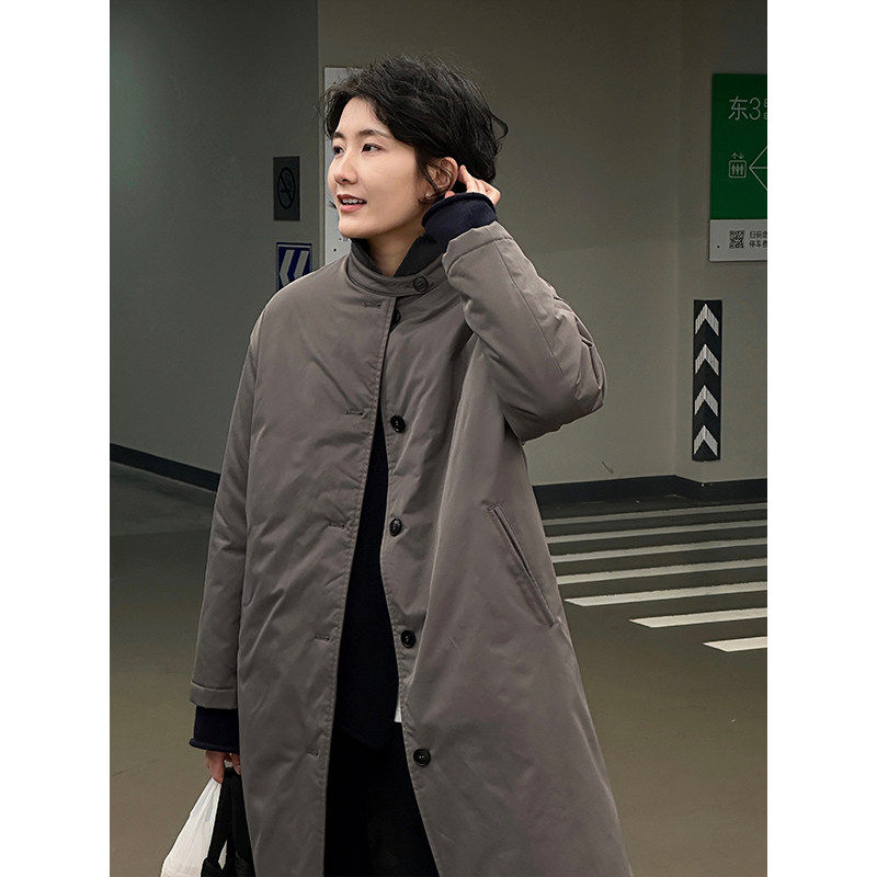 浪清长版棉服女2025年新款冬季立领灰色廓形铺棉外套宽松保暖棉衣,个性定制/设计服务/DIY,棉服工装,淘宝优惠券,粉丝福利购,淘宝优惠卷