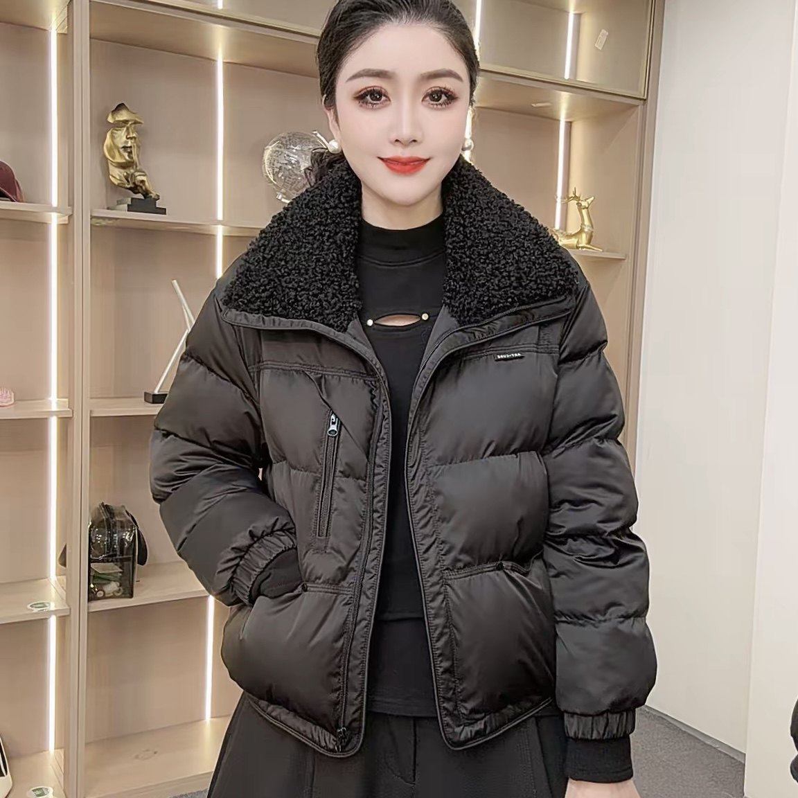 2025冬装新款翻毛领棉服外套百搭欧货休闲韩系短款保暖棉衣女款,个性定制/设计服务/DIY,棉服工装,淘宝优惠券,粉丝福利购,淘宝优惠卷
