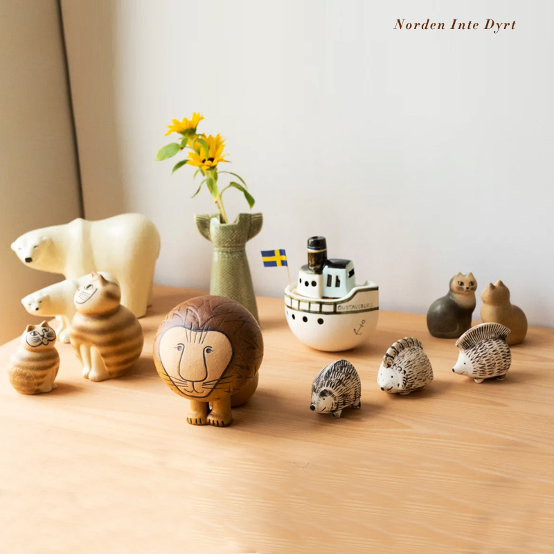 Lisa手作陶瓷人偶动物手绘摆件