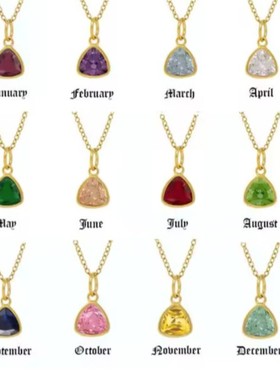 十二月幸运星辰生辰石吊坠欧美跨境新品轻奢12色锆石DIY手工项链