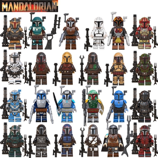 兼容小颗粒星球大战曼达洛人维兹拉克隆暴风兵积木人仔机枪玩具