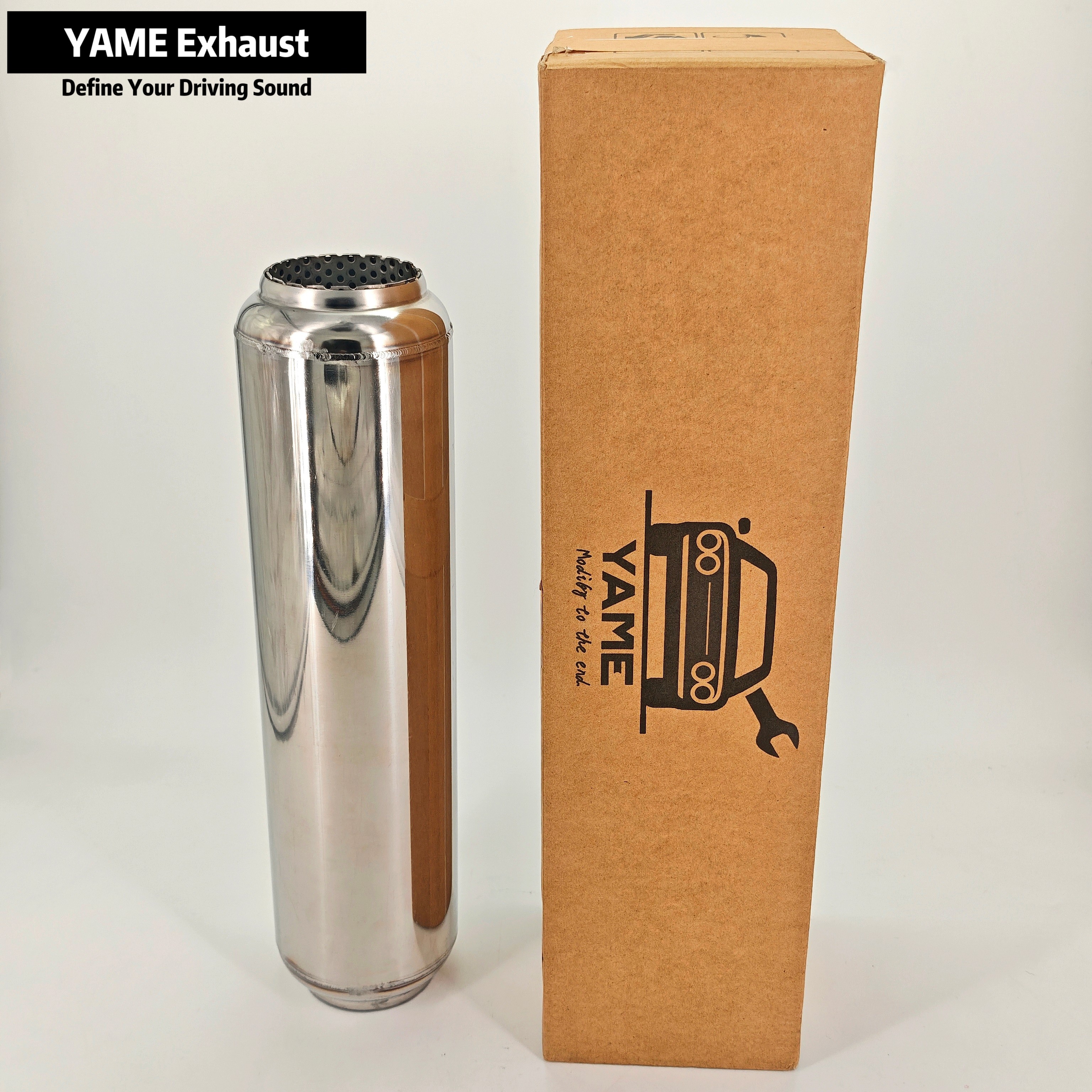 通用款谐振器消音鼓 不锈钢中段排气管 汽车改装修饰声浪调整排气