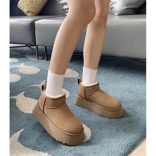 UG.G周冬雨同款厚底雪地靴女加绒