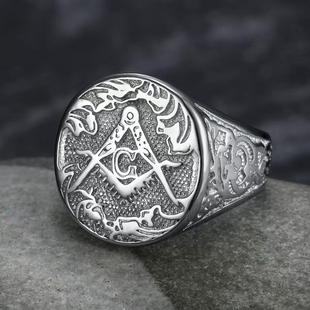 光明会全视之眼戒指共济会兄弟会黑手党徽章关节男生冷门男款指环