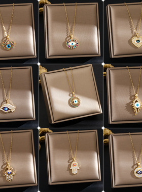 钛钢项链女恶魔之眼吊坠光明会全视之眼戒指共济会徽章小众感轻奢